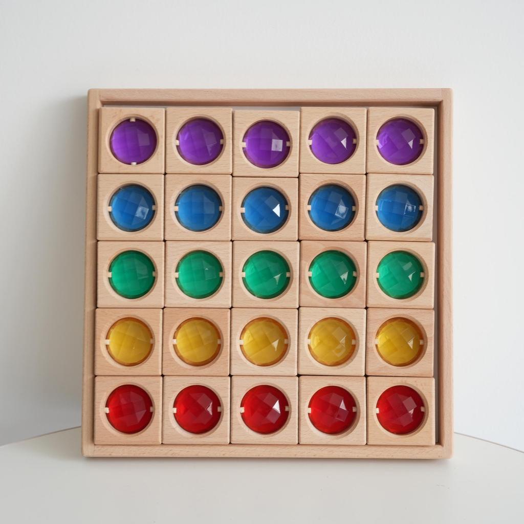 Transparent Rainbow 3D Building Blocks: Educational Acrylic Cubes for Children