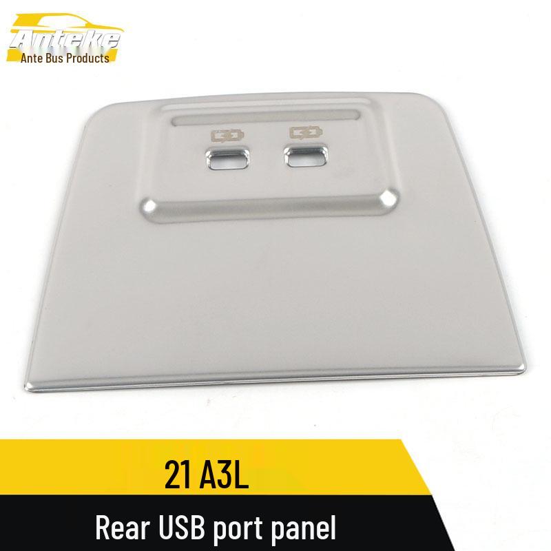 Rear Row USB Interface Panel & Cigarette Lighter Decorative Frame for 21 A3L