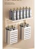 Milk White Punch-Free Wall-Mounted Aluminum Towel Rack Set for Bathrooms