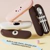 Portable Fork Spoon Chopsticks Set Cartoon Utensils Cutlery Set Stainless Steel Cutlery Sets  Kids