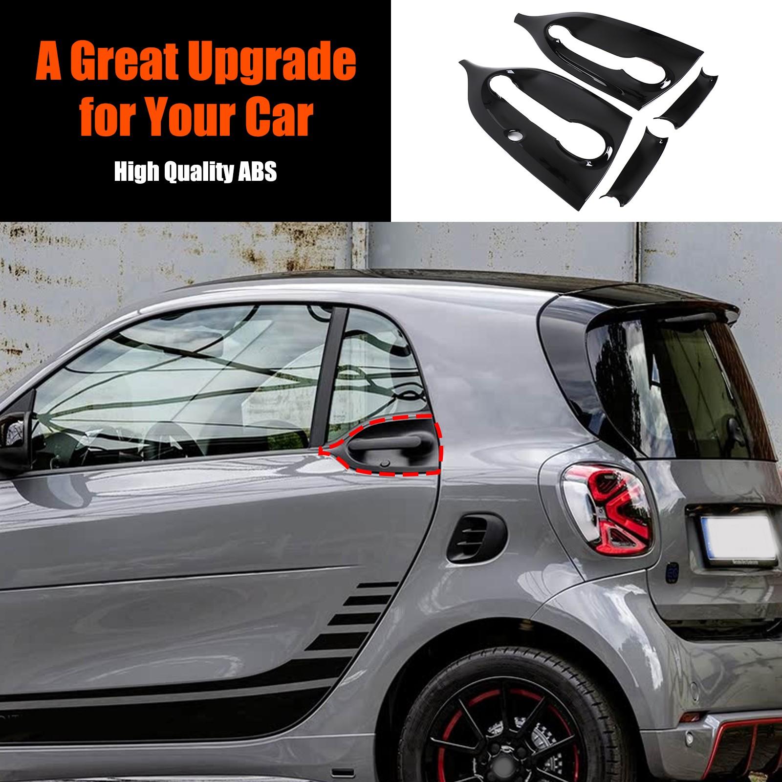 Глянцевая черная ABS накладка на внешнюю ручку двери (чашу) для Benz Smart 16-21