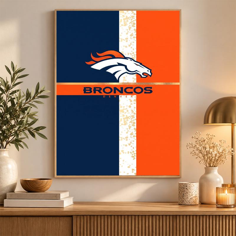 Denver Broncos Diamond Painting Kit 5D Full Drill DIY Diamond Mosaic Wall Art Home Decor