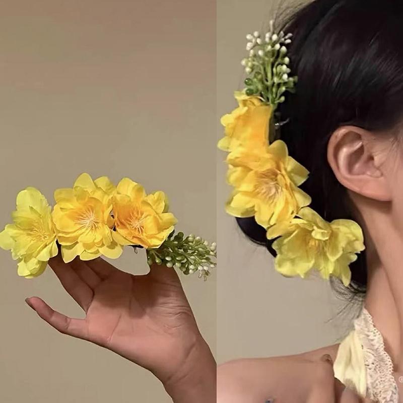 Exquisite Fashion Flower Hair Comb Spring Summer Flower Hair Sticks For Women Girls Elegant Beach Hair Accessories Gifts