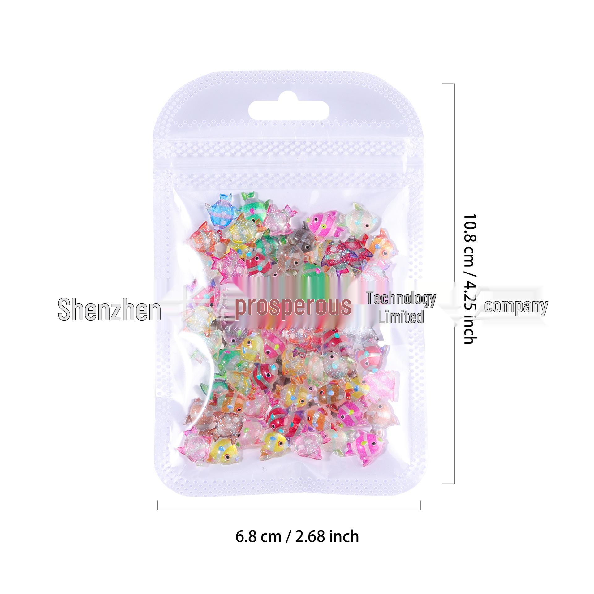 Translucent Resin Fish Nail Art Accessories - 3D Embellishments for Wearable Nail Decorations. Yellow