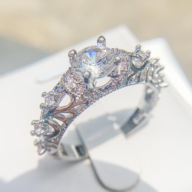 Versatile Fashion Women Luxury Engagement Wedding Rings For Lady Crystal Jewelry Accessories Gifts