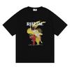 Cross-border European and American trendy brand RHUDE micro-label letter art abstract short-sleeved T-shirt for men and women American high street 