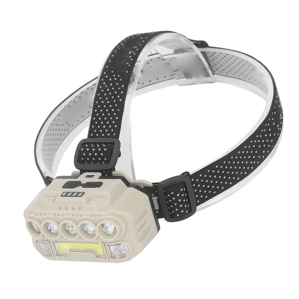 LED COB Headlamp Outdoor Camping Headlamps with Adjustable Headband Lightweight Headlight Battery In