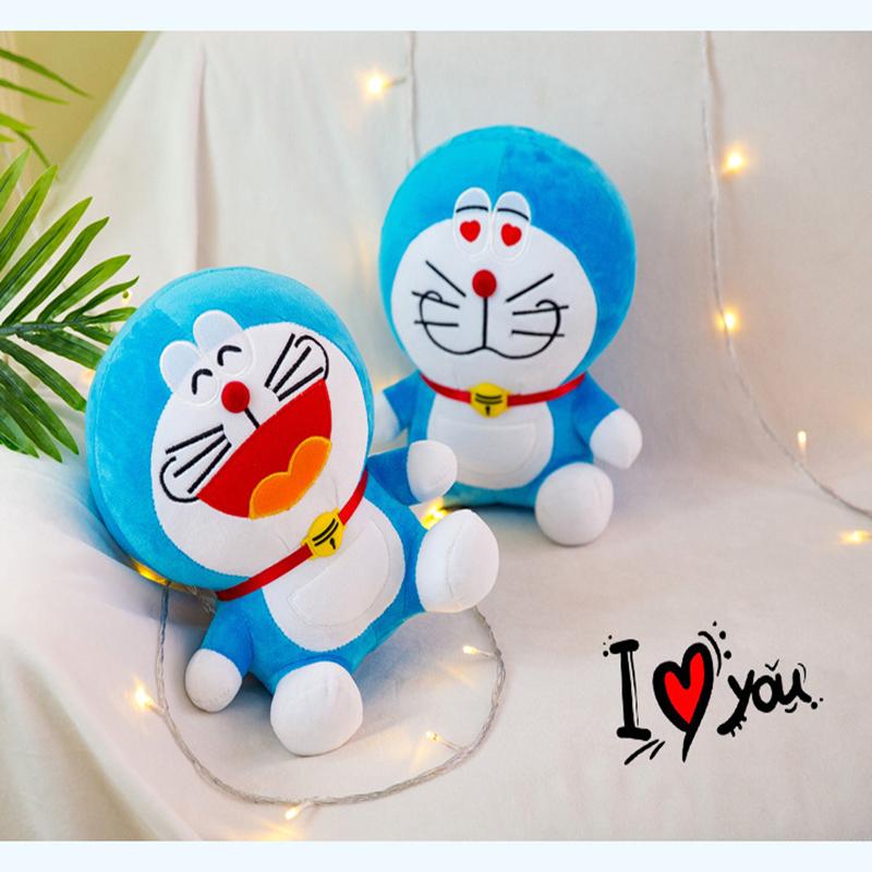 Cute Blue Robot Cat Plush Toy Soft Stuffed Animal Doll Birthday Gift For Girlfriend And Kids