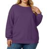 Plus Size Sweatshirt For  Women Oversized Crewneck Long Sleeve Pullover Tops