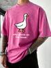 Sillu Goose On The Loose Printed Men Washed TShirt Summer ONeck T Shirt Oversize Cotton Unisex Clothes Casual Short Sleeve