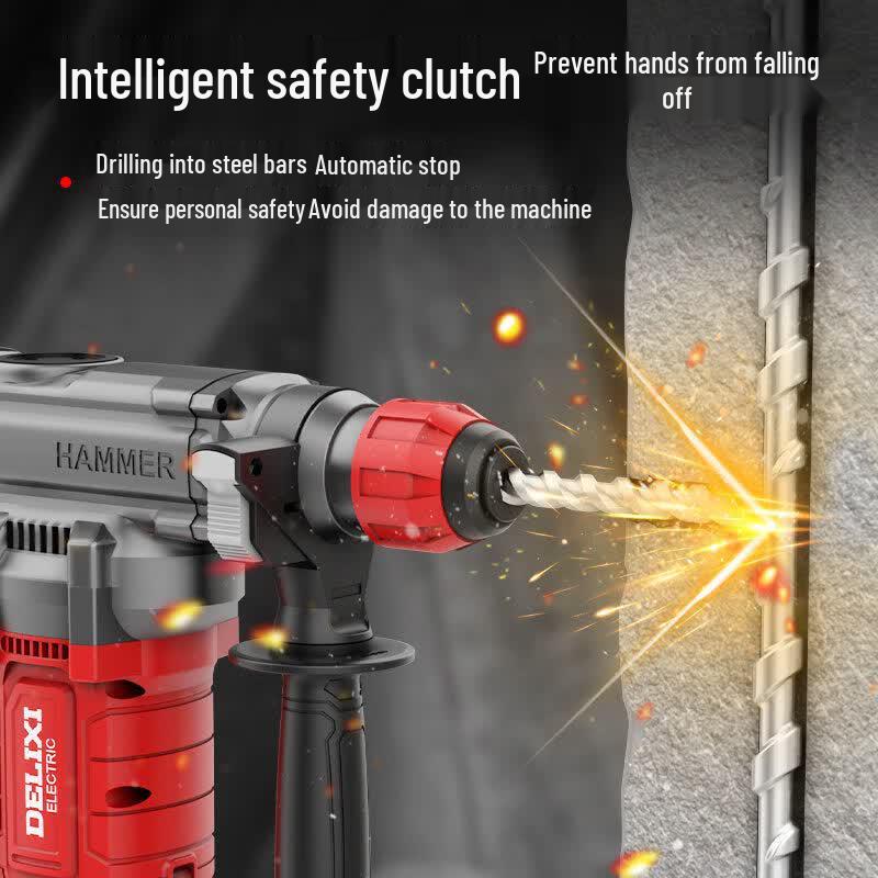 DELIXI Cordless Brushless Rotary Hammer & Chipping Drill CN Plug (adapter Included)