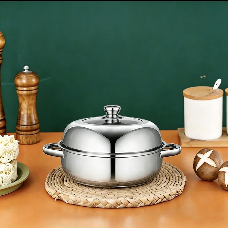Large Capacity Multi-Functional Double-Layer Stainless Steel Steamer and Soup Pot