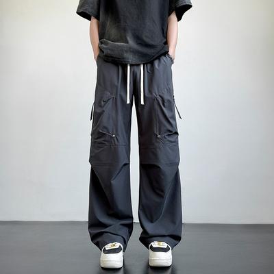 Men's American Overalls New Spring and Autumn Loose Straight High Street Charge Trousers Straight and Handsome Pants