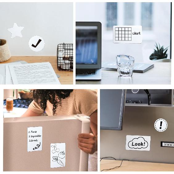 Dry Erase Labels Stickers 24 Pack 3x5 inch Reble Dry Erase Sticky Notes Mini Whiteboard Label Stickers Removable Reble Sticky Labels Dry Erase Post