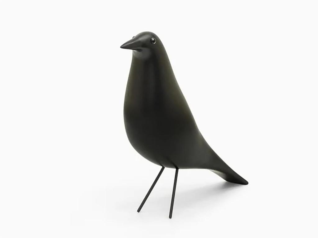 Bird Object House Bird Dove Wooden Figurine Reproduction Scandinavian Home Decor (hej!e) (Black)
