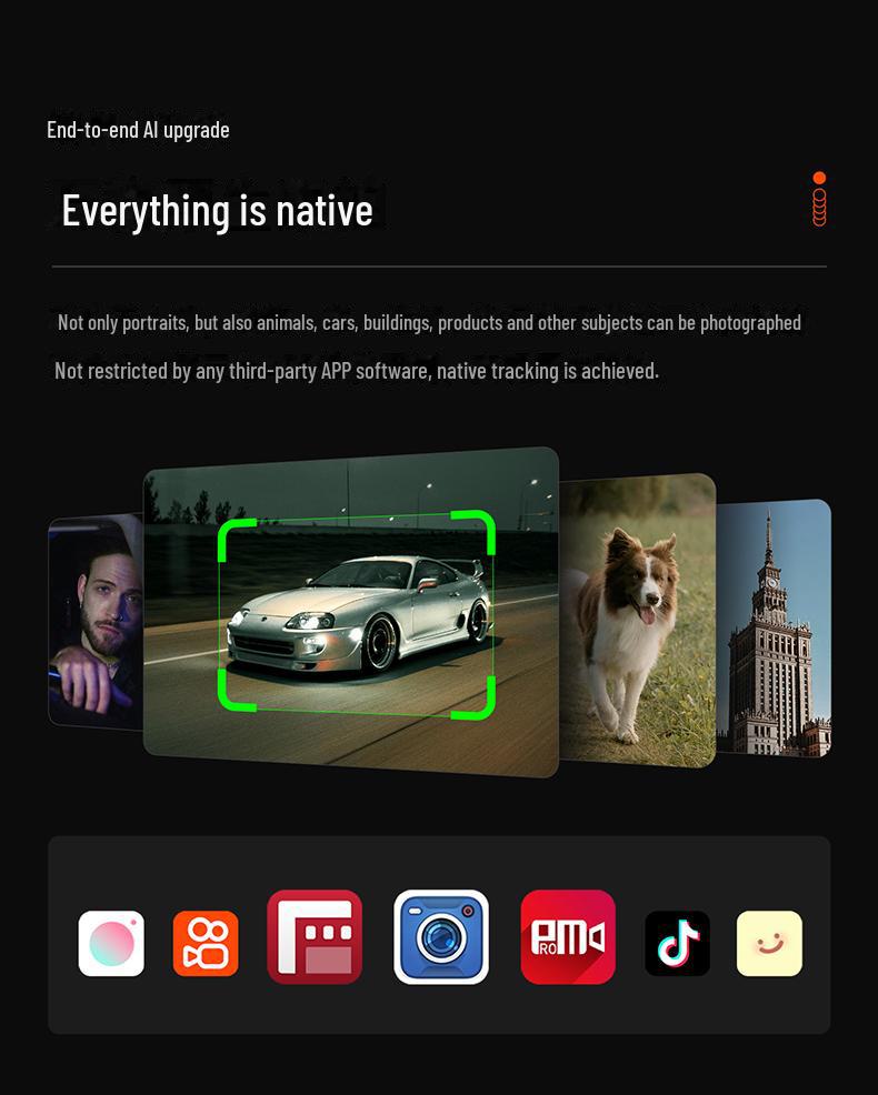 Cardan mobile Haohan M7: Suivi IA, stabilisation 3 axes, rotation 360°, perche à selfie portable