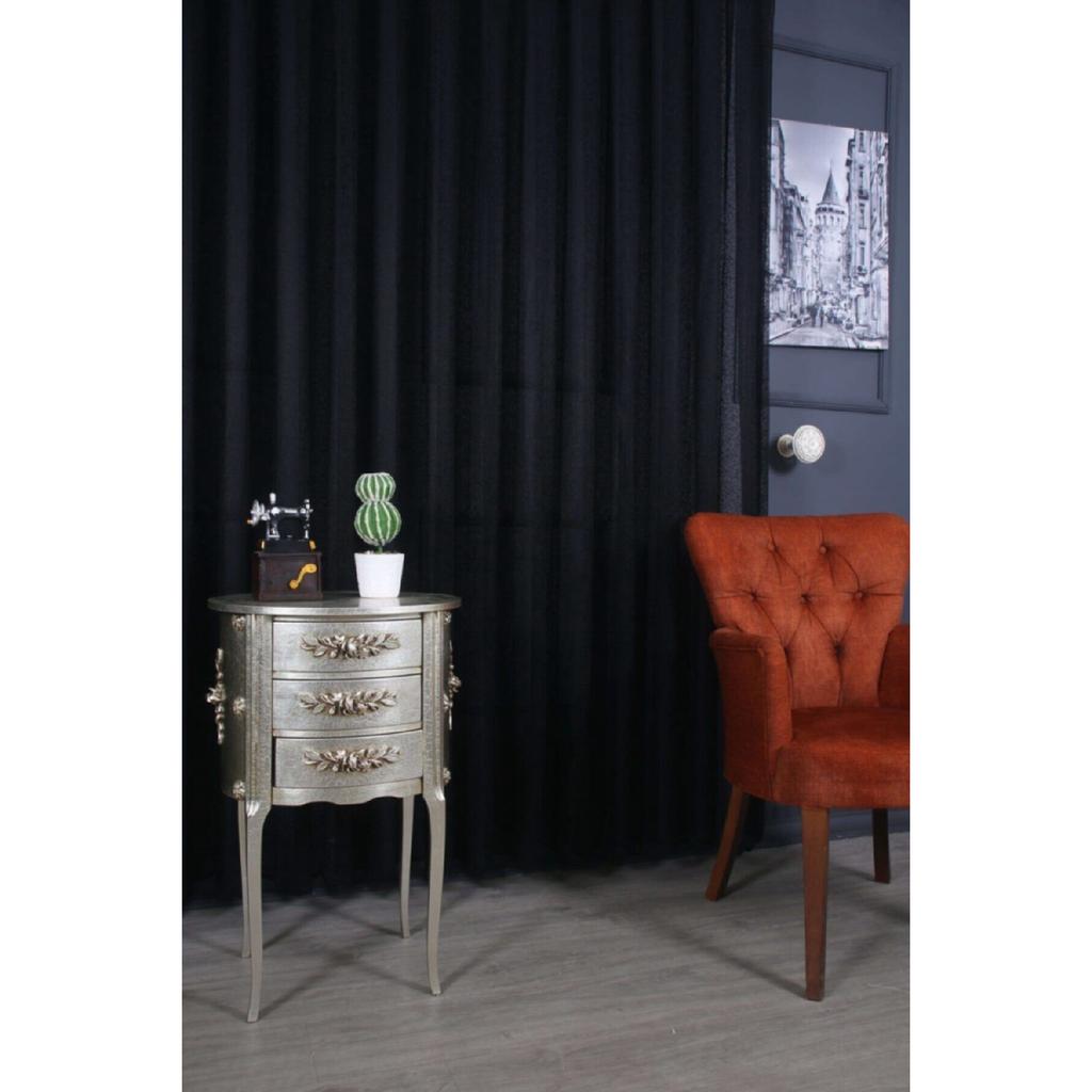 Sand Pattern - Black Knitted Tulle Curtain, 300 X 250cm, 1/3 Frequent Battery