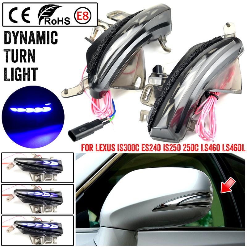2pcs Dynamic Turn Signal LED Light Side Mirror Indicator For Lexus CT 200h ES 250 300h 350 IS 200t 250 300 350 LS 460