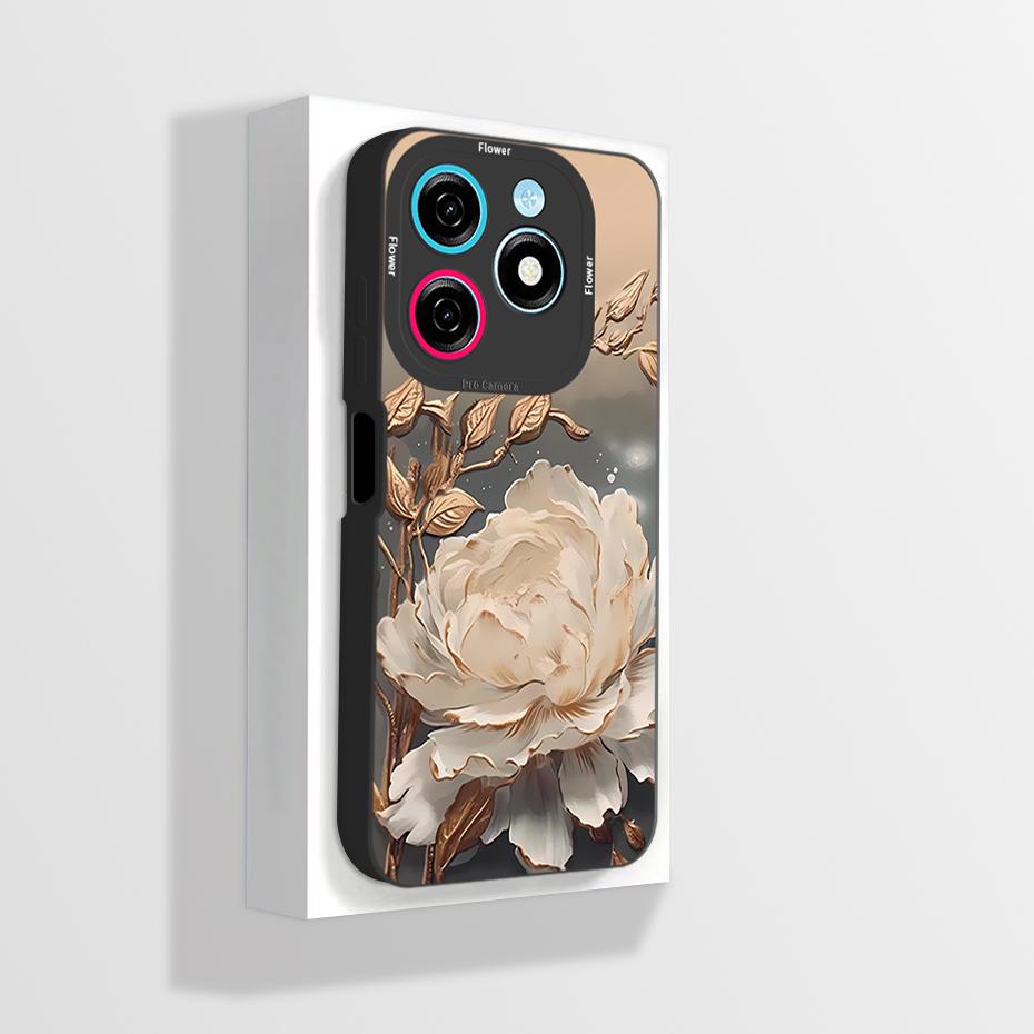 Pour Tecno Spark 20 20C Coque Mignon Dessin Animé Astronaute Carrée Silicone Liquide Souple Housse de Protection pour Téléphone Pour Tecno Spark20 20C Funda