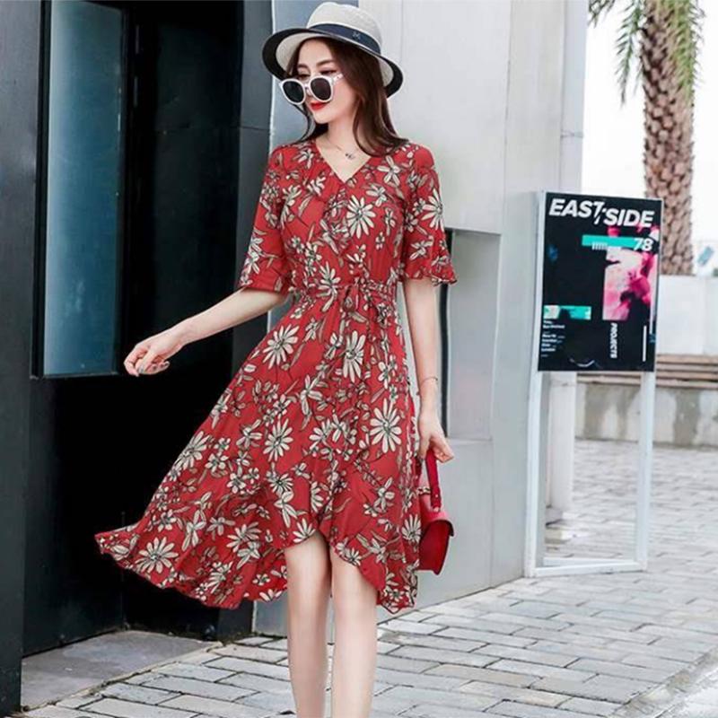 Buy New Bohemian Printed Cotton Dress 