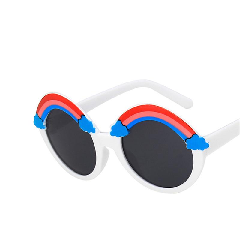 Round Sunglasses Rainbow Shape Glasses Trendy Girls Cartoon Eyeglasses Shades Anti-Glare Boys Cartoon Sunglasses