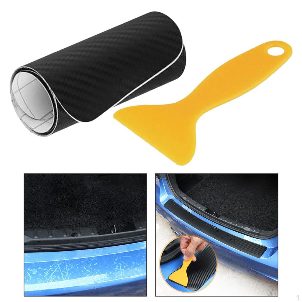 Carbon Fiber Car Door Sill Sticker Trunk Pedal Multifunction Wear Resistant Rear Bump
