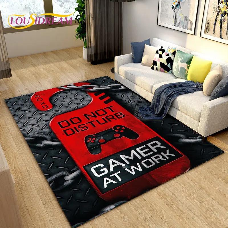 Cartoon Gamer Game Controller Area Rug Large,Carpets Rug for Living Bedroom Sofa Doormat Decoration,Kids Play Non-slip Floor Mat