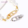 18K Gold Plated Oval Pearl Clasp For Bracelets,Brass Connector Fastener For Jewelry Making Supplies,DIY Jewelry Accessories