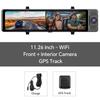 11.26" 3 Cameras  4K  GPS WIFI Dash Camera Mirror Dual Lens  IPS Screen Car Camera Drive Recorder Stream RearView Mirror Car Dvr