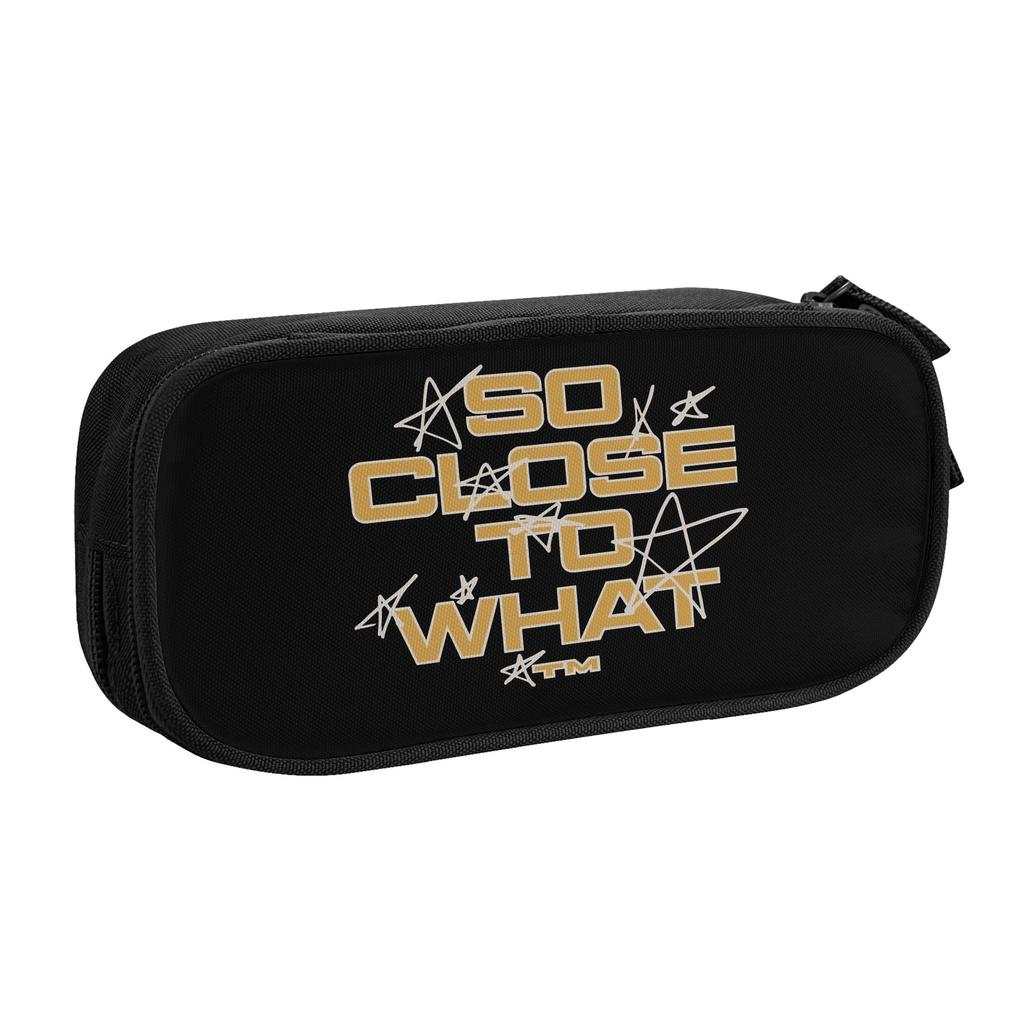 So Close to What Tate McRae Pencil Cases Creative Pen Box Bag Student Big Capacity School Supplies Zipper Pencilcases