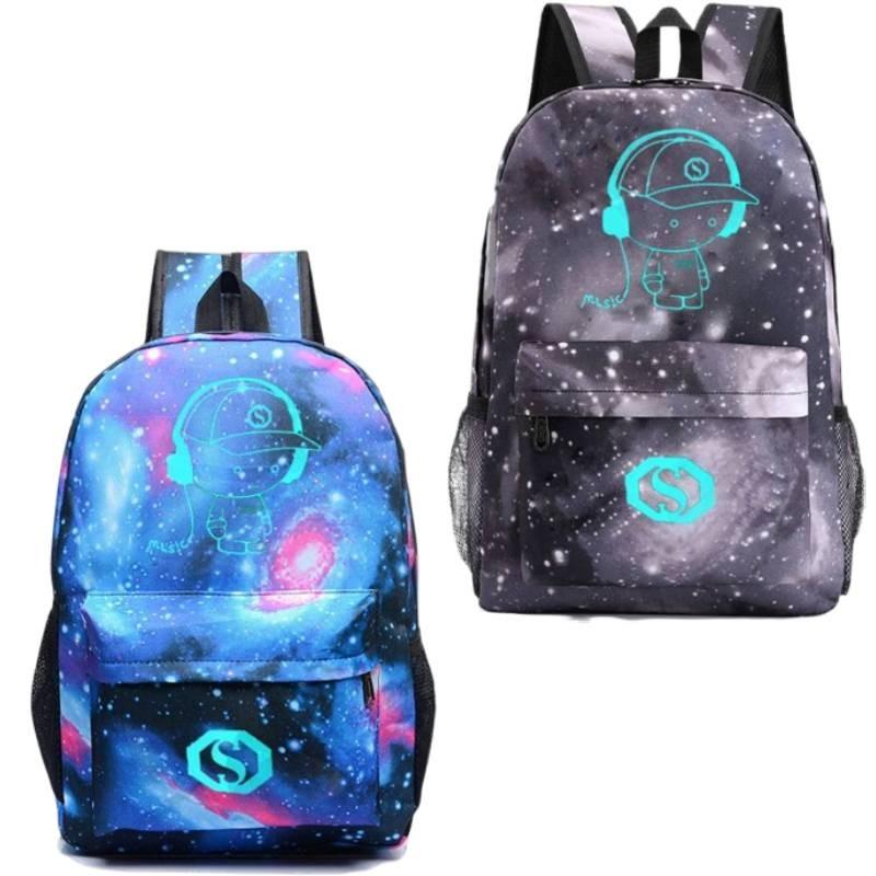 Music To Listening People Prints Luminous Backpack Colorful Schoolbag Unisex Bag