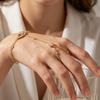 French Vintage Eye Copper Zirconia Finger Chain Women'S Elegant Design Ring Bracelet Luxury Fashion Hand Jewelry Gift