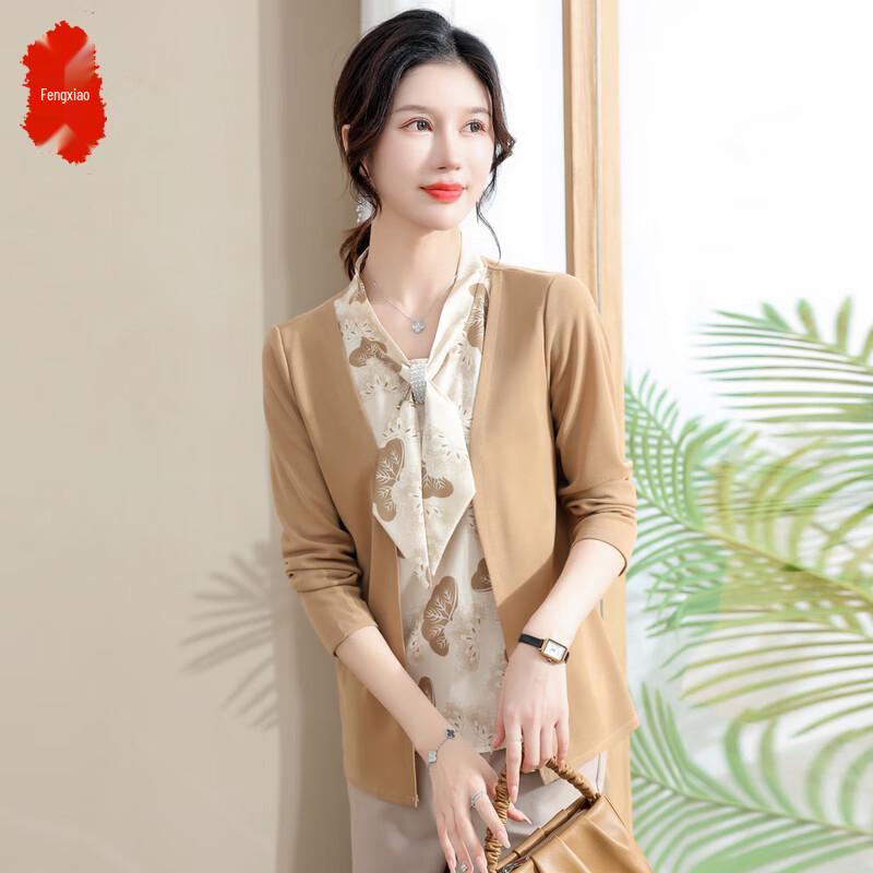 

Women s Faux Two-Piece Long Sleeve Knit Top 4XL