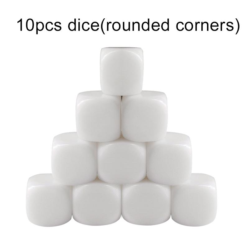 6/10pcs 16mm Blank Dice Smooth Acrylic Writable Free DIY Gathering Indoor Desktop Game Props Game Dice Round Square Corners TMZ