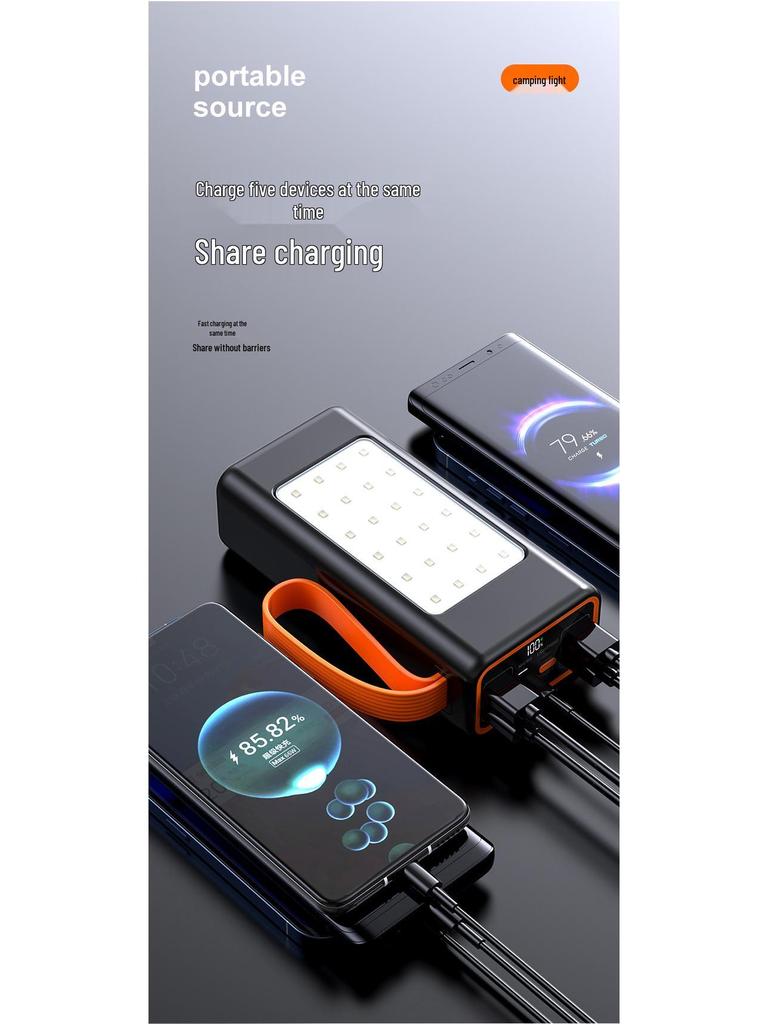 High-Capacity PD66W Camping Lamp & 50000mAh Power Bank with Fast Charge