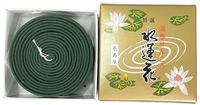 Awaji Baikondou Incense Sticks, Approximately 12 Hours, 14 Rolls, 7 Days, Hanging String, Special Selection Water Lotus Flower Spiral Incense Sticks,