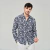Men's Comfortable Printed Loose Shirts Long Sleeve Button Up Shirt Casual Beach Holiday Shirt for Men Lightweight Vintage Breathable Soft Lapel Shirts