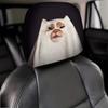 1pair Elastic Fabric Animal Car Pillowcase Universal Fit Flat Print Headrest  Holiday Decor