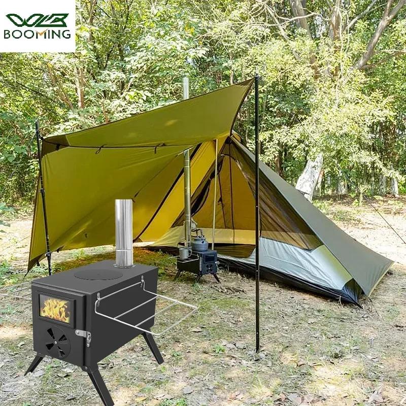 Camping Stove Detachable Chimney Portable Firewood Stove Outdoor Tent  Camping Fire Wood Heater  Heating Fire Basin