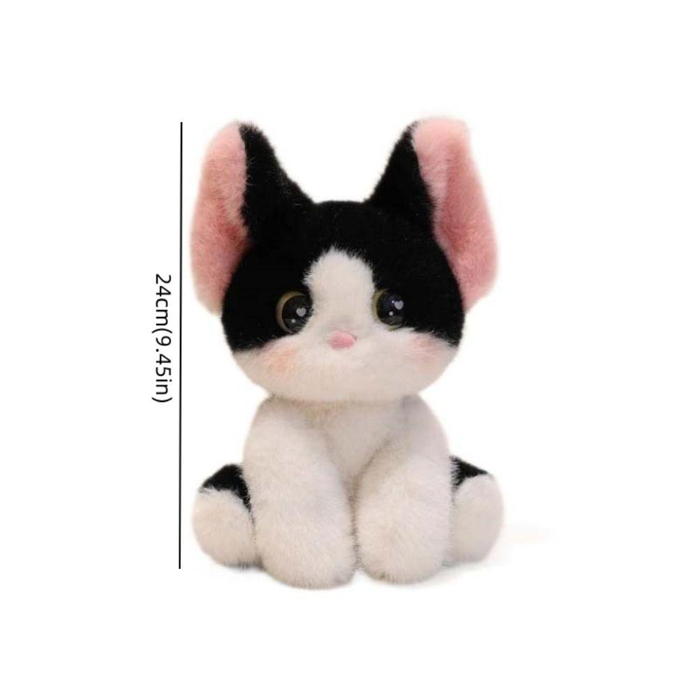 Cute Sitting Stuffed Devon Rex Stuffed Animal Cat Plush Doll Siamese Cat Plush  Home Decor