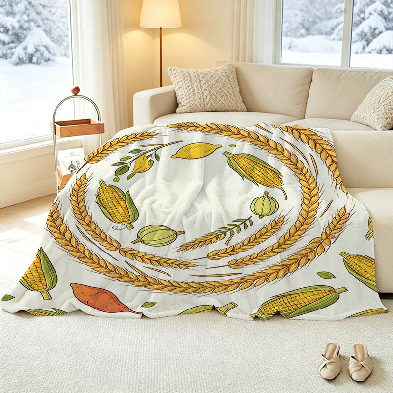 Flannel Blanket Non-Pilling, Soft & Skin-Friendly Farmhouse Cozy Throw, All Season Warm Blanket for Postpartum, Home Decor & Daily Use