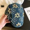 Cloth Denim Forward Cap Y2k Sequin Newsboy Cap Retro Cadet Cap  Travel
