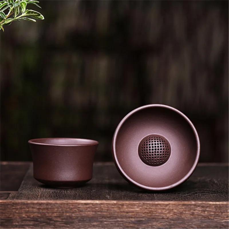 

Yixing Purple Clay Leak Original Ore Purple Mud Filter Fine Tea Leak Handmade Tea Strainer Chinese Tea Set Accessories 7.5x6.5cm
