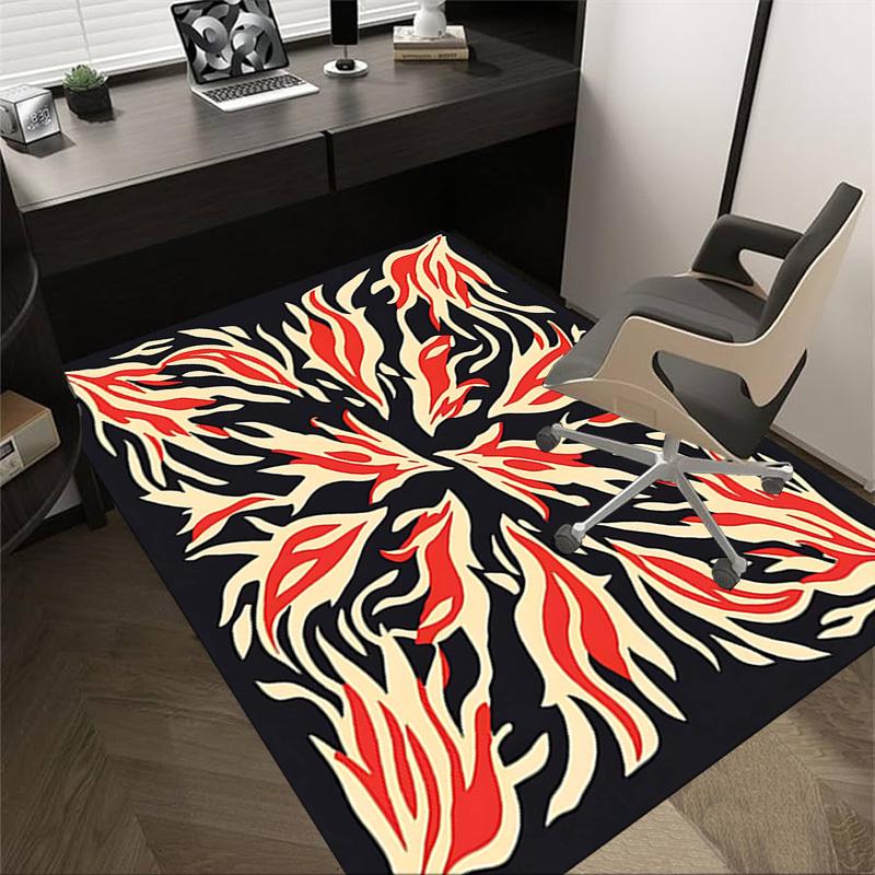 

1PC Flames Pattern Non-Slip Floor carpet, Office, family, bedroom, Studio - Large Area Rug, Decorative Mat, Longlasting Material-C0421 60cm by 90cm