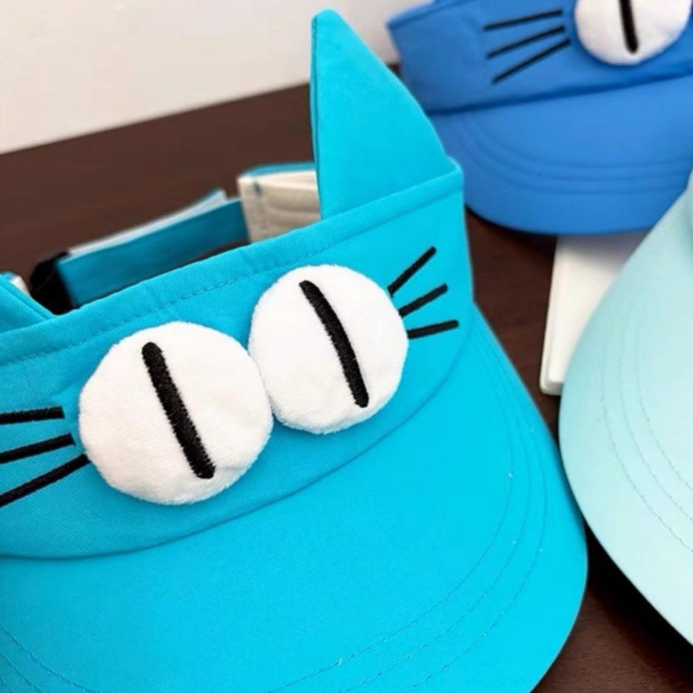 Quick-drying Fabric Big Eyes Cat Visor Cap Sun Protection Cat Ears Sun Hat  Outdoor