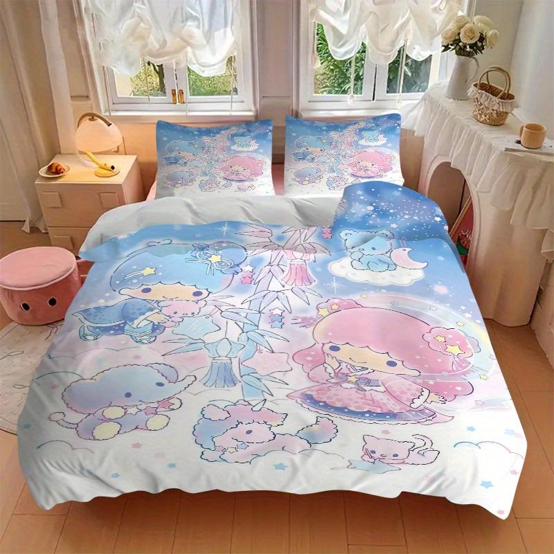 3pcs Little Twin Stars & Small Animals Quilt Cover Set - Soft and Cozy Bedroom, Guest Room and Dorm Decorative Bedding 3-Piece Set 1 Quilt Cover