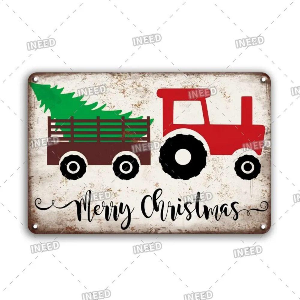 Lustiges Weihnachtsmann-Blechschild Poster-Stil Wanddeko 20x30cm