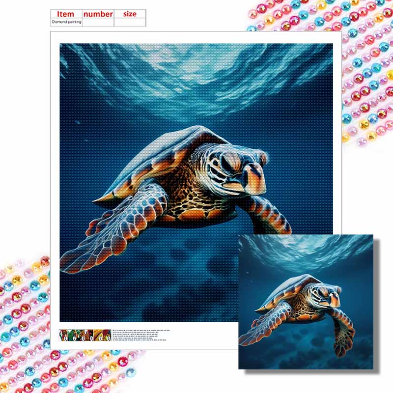 New Arrival 5D DIY Full Circle Diamond Painting "Turtle" Embroidery Cross Stitch Home Decor Gift