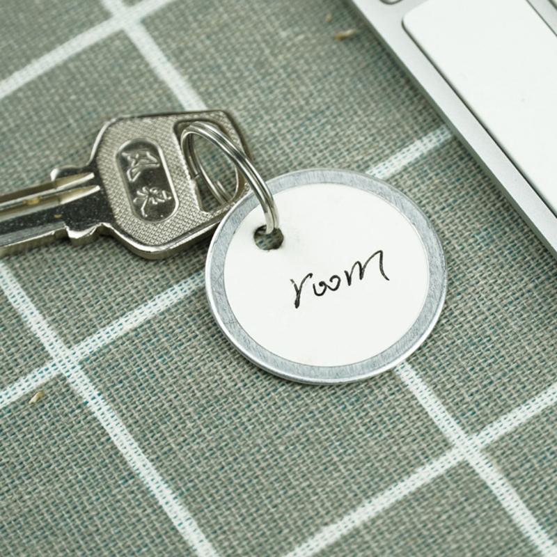 50 Pieces Metal Rimmed for Key Tags Round Paper Tags with Metal Rings White Label for Car Keys and Door Keys 31mm White