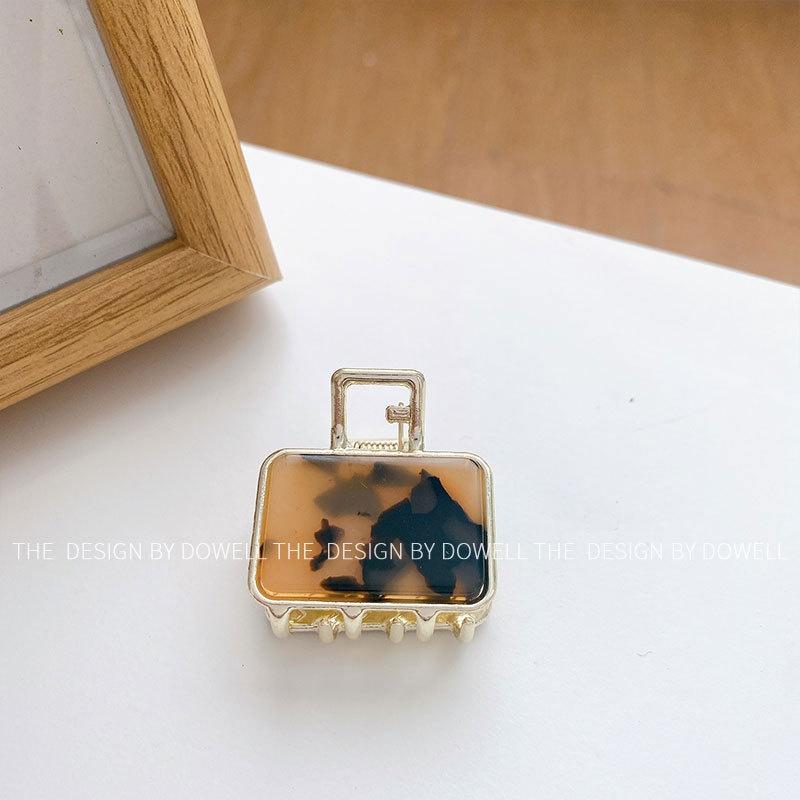 Elegant Vintage Square Hair Clip For Women Acetate Alloy Hairpin In Assorted Colors Trendy Geometric Hair Accessory